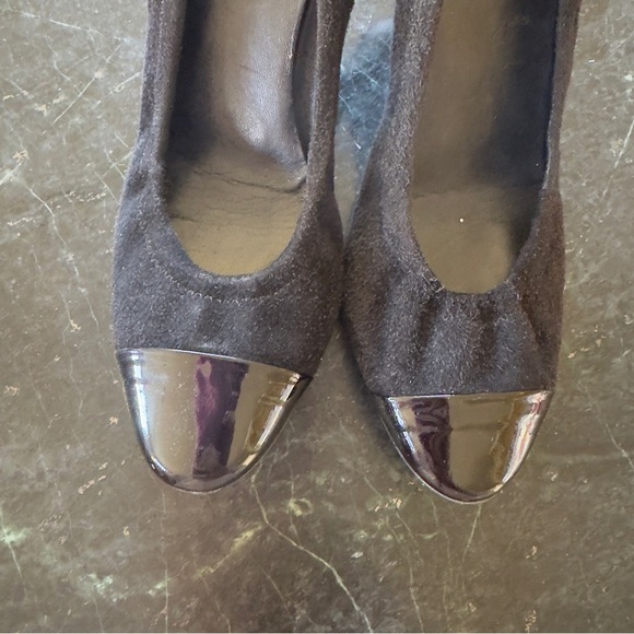 Prada Sport Black Suede Leather Cap Toe Classic Pumps Size 36 - Picture 4 of 7